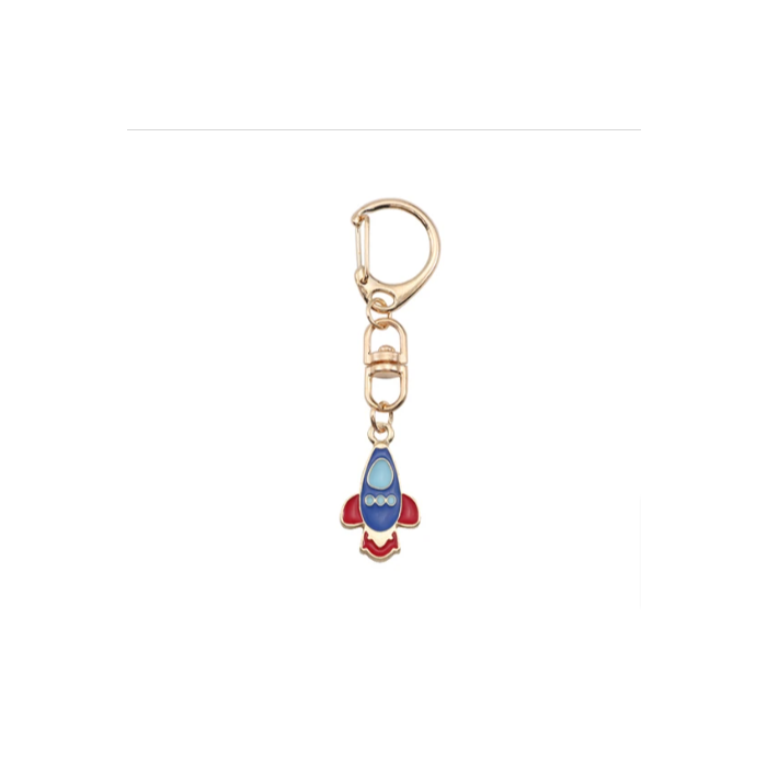 Enamel Keychain - Blue rocket