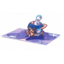 Space Astronaut Cats Pop-Up Greeting Card